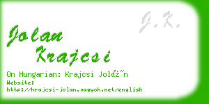 jolan krajcsi business card